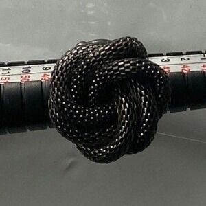 Womens Silver tone Knot Ring Size 3.75  adjustable Statement Ring